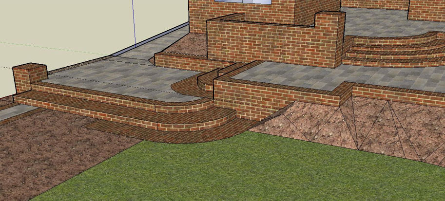 Image of design for patio completion produced in Google Sketchup